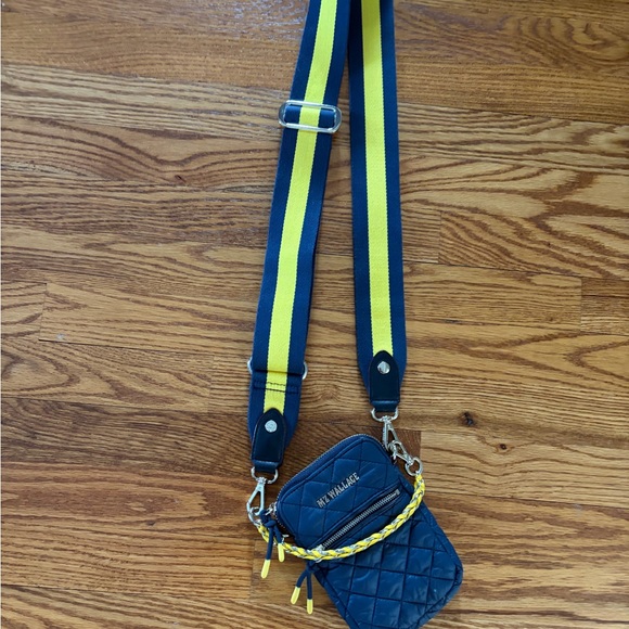MZ Wallace Metro Crossbody in Blue with Yellow Details - Picture 2 of 4